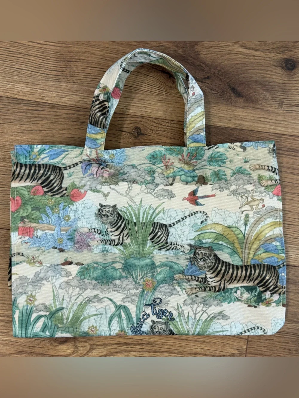 Gucci Multicolor Tiger Print Canvas Tote